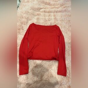 SHEIN Red Flexible Long Sleeve Tee Shirt Size Medium (6)